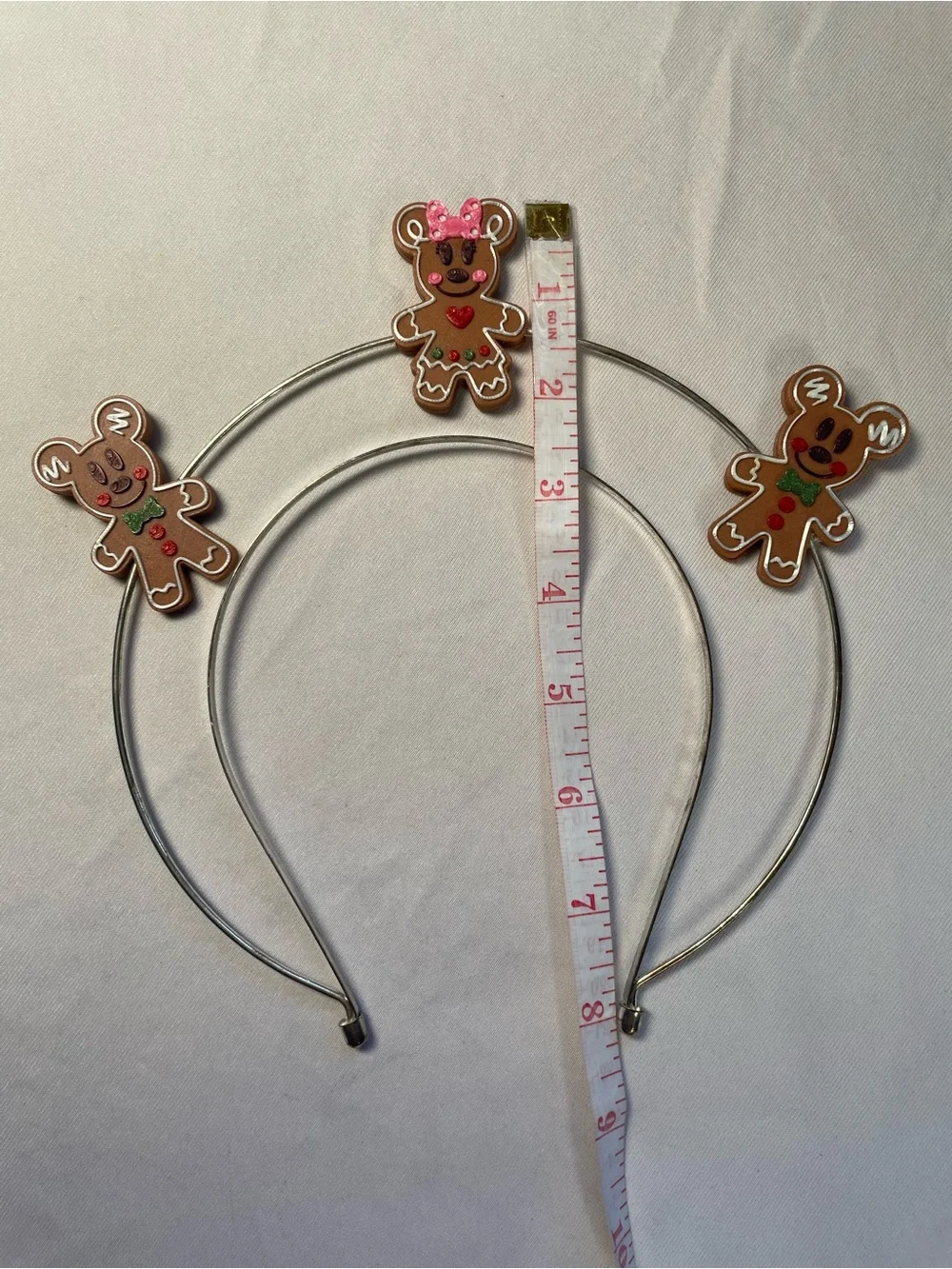 Mickey And Minnie Gingerbread Halo Headband & Snowflake Keychain Bundle Disney